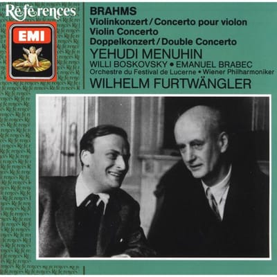 CD BRAHMSMENUHINSCHANNFURTWANGLER   BrahmsDubbel Concert voor Viool en Cello  CDH7634962EMI6 EMI Europe Klassiek Gebruikt
