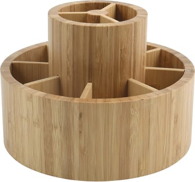 MSV Isalys Draaibare Badkamer Organizer – Bamboe Badkamer Opberger en Opbergdoos – 20 x 15,3 cm