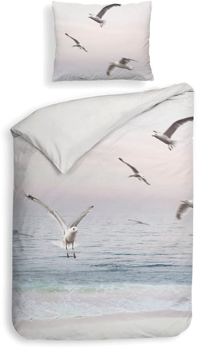 Heckettlane Dekbedovertrek Esma - Dekbed met instopstrook - Multi - Dekbedovertrek van 100% Katoen-Satijn - Zee - 140x200-220 cm + 1 sloop 60/70 cm - Zakynthos