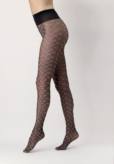 Oroblu Blossom Panty - Kleur Zwart - Maat Small