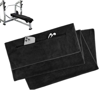 Sport Handdoeken - Sneldrogend - Intensief Trainen - Met Ritsvak - 50x120 cm - Zwart
