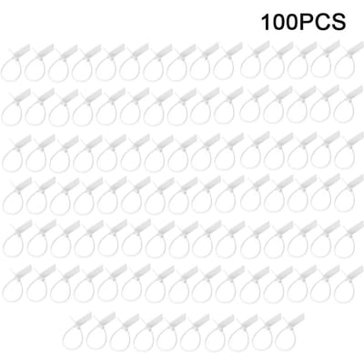 100 stuks Anti-Diefstal Wegwerp Label Kabelbinder Identificatiemarkering Borden Zelfborgende Banden(Wit ) wit