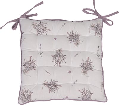 Clayre & Eef Stoelkussen Foam 40x40 cm Paars Wit Katoen Lavendel
