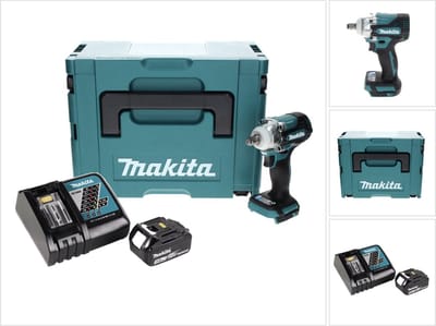 Makita DTW 300 RF1J accu-slagmoersleutel 18 V 330 Nm 1/2" borstelloos + 1x accu 3,0 Ah + oplader + Makpac