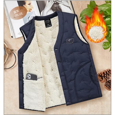 Gilet Heren Nieuwe Herfst- en Winterkleding Warm Gilet Binnen en Buiten Middelbare leeftijd en Oudere Leeftijd Fluweel Verdikt Casual 5XL black