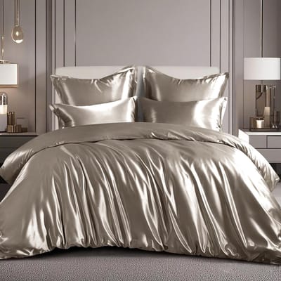 Dailygoods- Dekbedovertrek 200 x 200 cm Luxe - Beddengoedset 3-delig - Kussenslopen 80 x 80 cm - Satijnen Beddengoed - Glanzend Materiaal - Comfortabel voor Haar en Huid