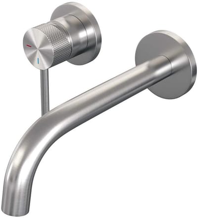 Brauer Brushed Carving Inbouw Wastafelmengkraan met Gebogen Uitloop en Rozetten Model A2 RVS Geborsteld PVD