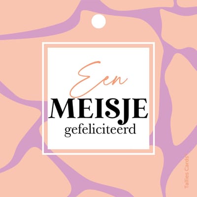 Set 5 kadokaartjes klein – baby - geboorte - meisje - girl - Wildcards