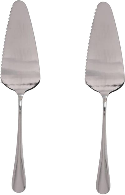 Gerimport Taartschep - 2x - RVS - zilverkleurig - 23 cm - Keukengerei - taart opdienen/serveren