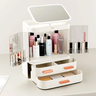 Guardian Beauty Make-up Organisator - Met Spiegel - 2023 Model - Creme Kleur
