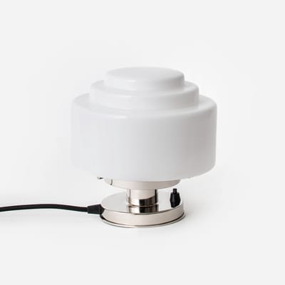 Tafellamp Getrapt Ø 20 20's Nikkel - Art Deco Trade