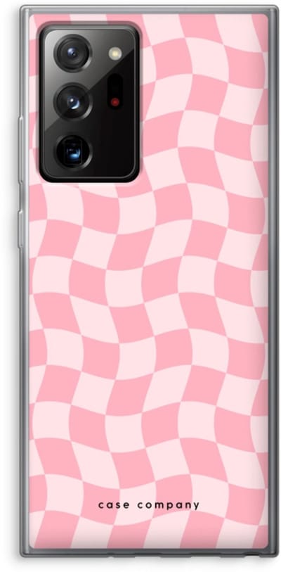 Case Company® - Hoesje geschikt voor Samsung Galaxy Note 20 Ultra hoesje - Grid Roos - Soft Cover Telefoonhoesje - Bescherming aan alle Kanten en Schermrand