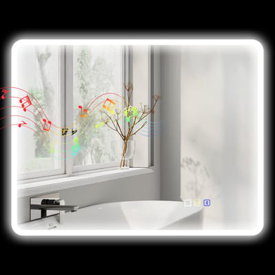 HOMCOM-Badkamerspiegel-Gehard Glas-90x3.5x70cm-Zilver