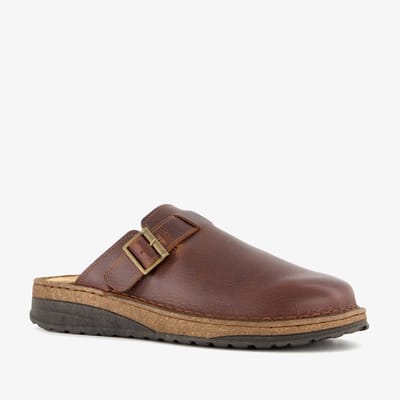 Hush Puppies leren pantoffels heren bruin - Maat 41 - Sloffen