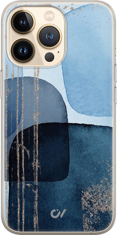Hoesje geschikt voor Apple iPhone 13 Pro - Blue Abstract Shapes - - Blauw - Apple Soft Case Telefoonhoesje - TPU Back Cover - Casevibes