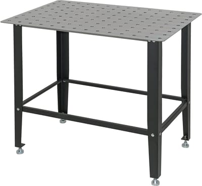 TRUTZHOLM Lastafel 91,5x61 cm met Geperforeerde Staalplaat - Draagvermogen 200kg - Mobiele Werktafel Matzwart Lastafels