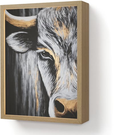 Wandlamp 30x40 cm - Oplaadbaar - Stier - Hoorns - Snuit - Goud - Wandlampen binnen woonkamer - Slaapkamer lamp - Decoratieve nachtlamp - Vloerlamp draadloos