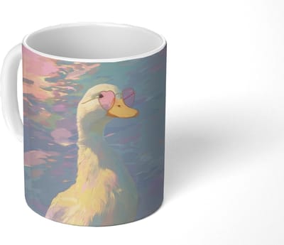 Mok - Koffiemok - Eend - Zonnebril - Water - Mokken - 350 ML - Beker - Koffiemokken - Theemok