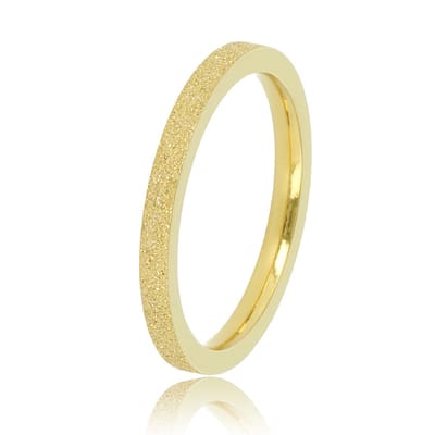 My Bendel - Brede Goudkleurige Stardust Aanschuifring - Brede Goudkleurige Stardust Aanschuifring - Ideaal Voor Setjes - met Luxe Cadeauverpakking | Sieraden Voor Dames | Maat 16.00 Mm / Maat 50