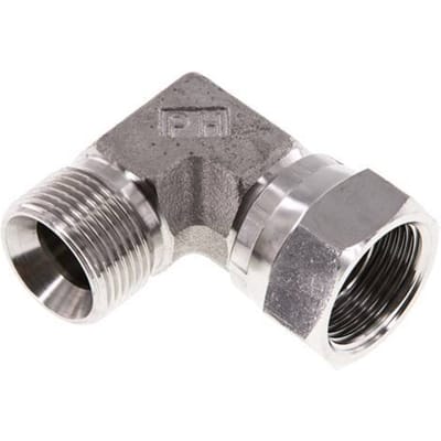G 3/4'' M/F RVS L-Fitting 90graden 175 Bar - Hydrauliek - FL2E-MF-S-034G-I