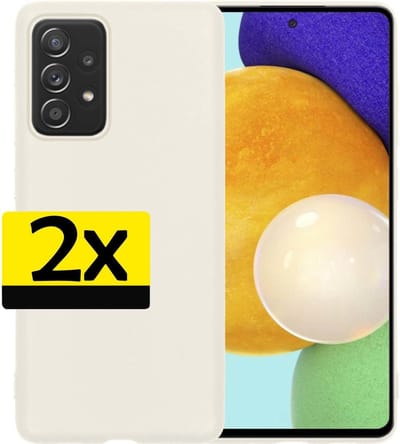 Hoesje - 2 Stuks - Geschikt voor Samsung Galaxy A52 - Sterk & Shockproof - Case Siliconen - Back Cover - Telefoon Hoes - Telefoonhoesjes - Wit