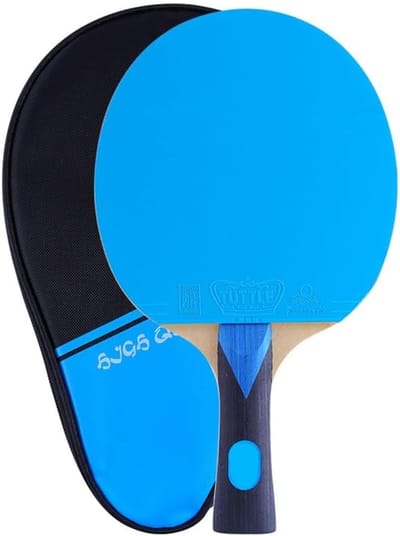 Tafeltennis Racket - Ping Pong Bat - All Round Spel - 7 Laags Hout - 29 x 19 cm - Blauw