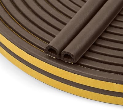 D-vormige weerstrip 12 m voor deur en raam - zelfklevende EPDM-rubberen afdichtstrip 9 x 6 mm