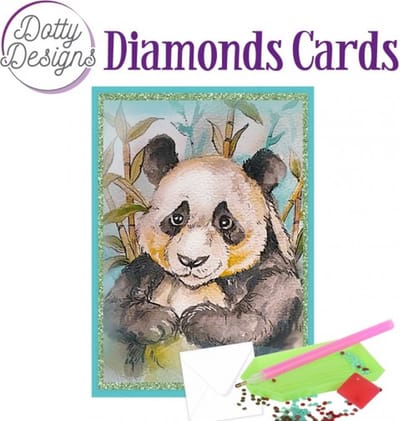 Diamond Painting Dotty Design Diamonds Cards |Lazy panda bear