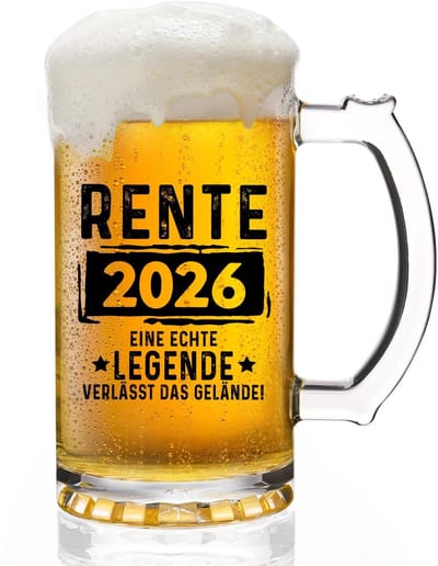 Dailygoods- Bierglas 0,5 l - Afscheidsgeschenk - Pensioen Cadeau - Gepensioneerden Geschenk - Bierpul - Uniek Ontwerp