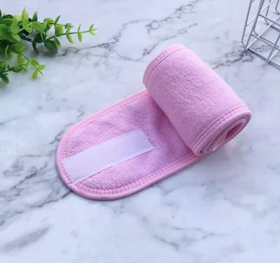 Akyol - Premium Verstelbaar Badstof Hoofdband - roze Haarband - Badstoffen Bandeau - Make Up - Schoonheidsspecialist - Professioneel en Thuisgebruik