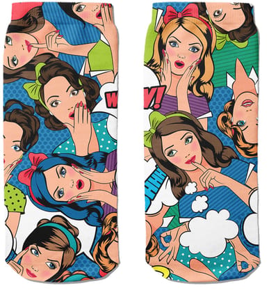 Goby Pop Art Enkelsokken – Happy Socks – Grappige Sokken - Vrolijke Sokken – Maat 35–39
