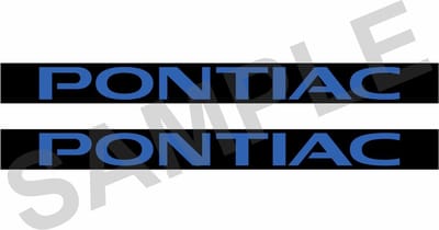 1970-1993 Pontiac Firebird doorhandle sticker blauw - opdruk: PONTIAC