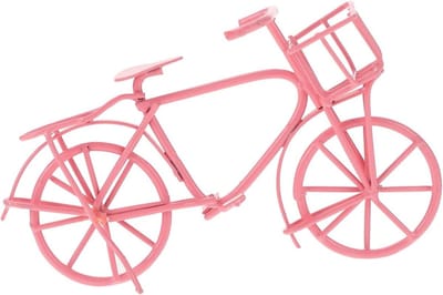 Mini Fiets Speelgoed - Poppenhuis Accessoire - Decoratie Poppenhuis - Creatief Ontwerp - 8.2 cm Lengte - Roze