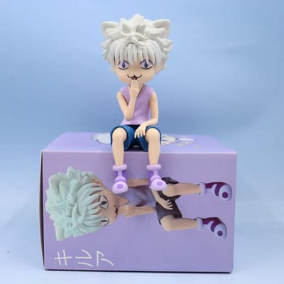11cm HUNTER X HUNTER Figurine Anime Killua Zoldyck Mignon Modèle Chat Dessin Animé Périphérique Décoration de Bureau Collecter Cadeaux Poupée Jouet 11cm gray