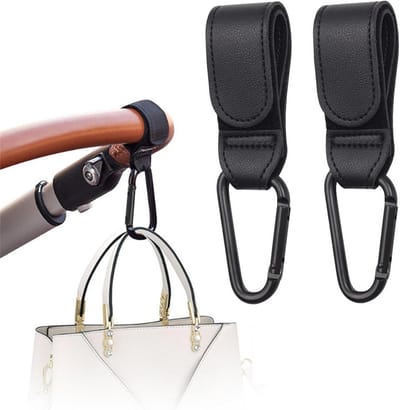 2 stuks kinderwagenhaken zwart - accessoires voor buggy en wandelwagen