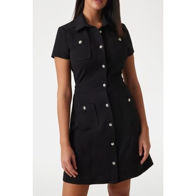 GUESS  Eco Es Ss Elora Pockets Jet Black A996 Größe: XS | Blusenkleider Outlet | Damen | Schwarz