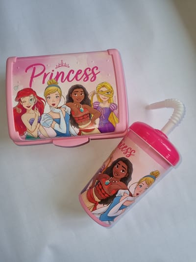 Lunchset Disney Princess (2 delig), lunchbox, drinkbeker, weer naar school