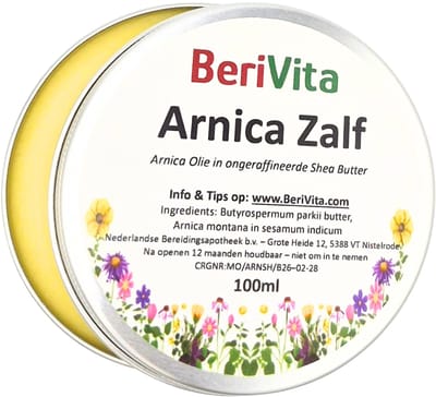 Arnica Zalf 100ml - Natuurlijke Arnica Montana en Shea Butter - Verzorging bij Kneuzingen - Massage voor soepele Spieren