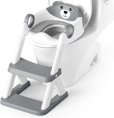 Zindelijkheidstraining, upgrade peuter toiletbril voor kinderen, jongens meisjes, 2-in-1 zindelijkheidstrainingtoilet voor kinderen, spatbescherming, anti-slip pad, opstapkruk (verbeterd
