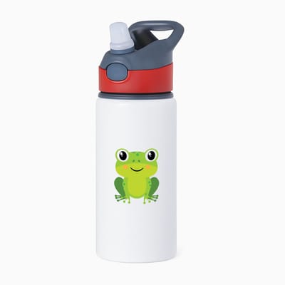Hacebo® - Kikkers waterfles met rietje rood - Kikker - Dieren liefhebbers - Amfibie - pad - water fles - 650ML