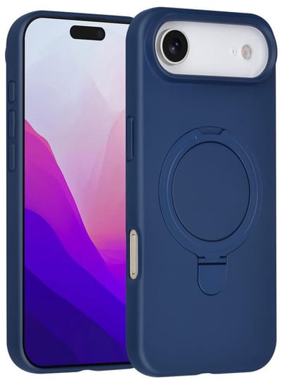 Telefoonhoesje geschikt voor iPhone 17 Air - Magnetische Backcover met Ringstand - Geschikt voor MagSafe-accessoires - FuturiQ - Navy Blue