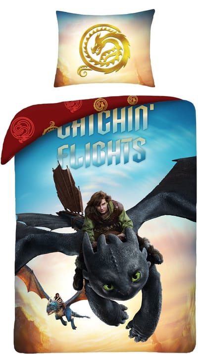 Hoe Tem je een Draak Dekbedovertrek Chichin Flights - 140 x 200 + 70 x 90 cm - Polyester