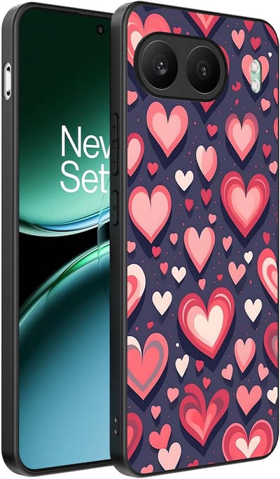 Smartphonica Telefoonhoesje Geschikt voor OnePlus Nord 4 met Hartjes Opdruk - TPU Backcover Case With Heart Design geschikt voor OnePlus Nord 4