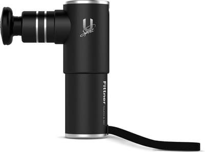 U-Sport Fittner Touch & Go - Mini Massage Gun - 5 Snelheden - AI Drukdetectie - Inclusief Beschermcase & 4 Opzetstukken - Zwart
