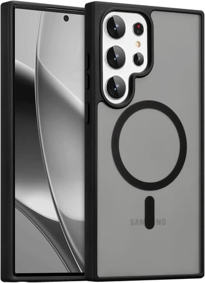 YPCd - MagSafe Backcover Geschikt voor Samsung Galaxy S23 Ultra – Shockproof TPU - Hard PC Achterkant – Sterke MagSafe Magneet – Camera Bescherming – Zwart