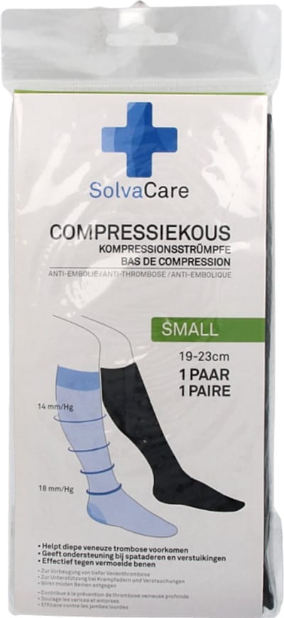 Solvacare Compressiekous zwart S 19 - 23 cm 1 Paar