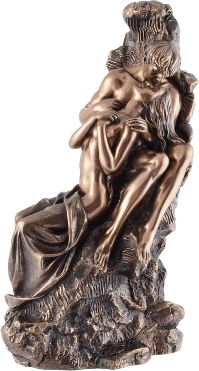 Veronese Design - Beeld/figuur - The Lovers - geïnspireerd door Eternal Spring van Rodin - (hxbxd) ca. 31cm x 18cm x 13cm
