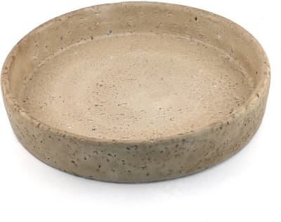HomeBound by KY | Aardewerk dienblad rond beige | 23x23x4,5cm | dienblad tray off-white