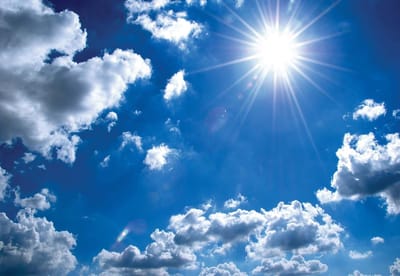 Fotobehang Clouds Sky Sun Nature | XL - 208cm x 146cm | 130g/m2 Vlies
