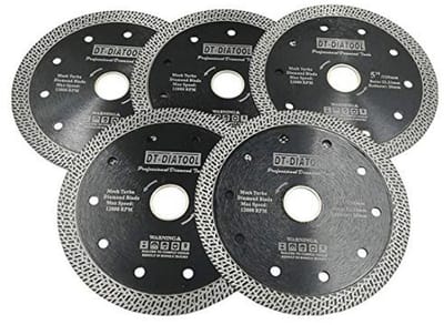 Diamantzaagblad 5 inch (125 mm) - Snijschijf met Turbo Gaas voor Porseleinen Tegels, Marmer en Graniet - Set van 5
